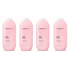 4x Method Body Wash Pure Peace‎ 18 oz Paraben-Free Phthalate-Free Vegan Formula